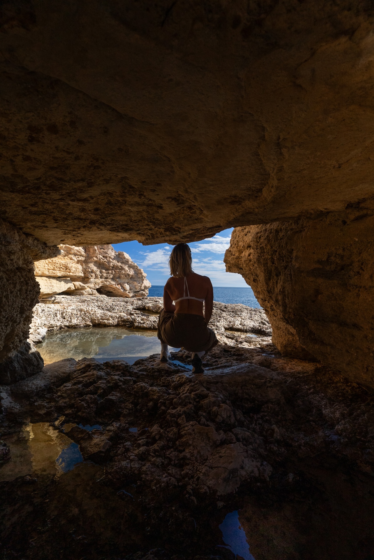Lunar Dreams, resting inside a sea cave