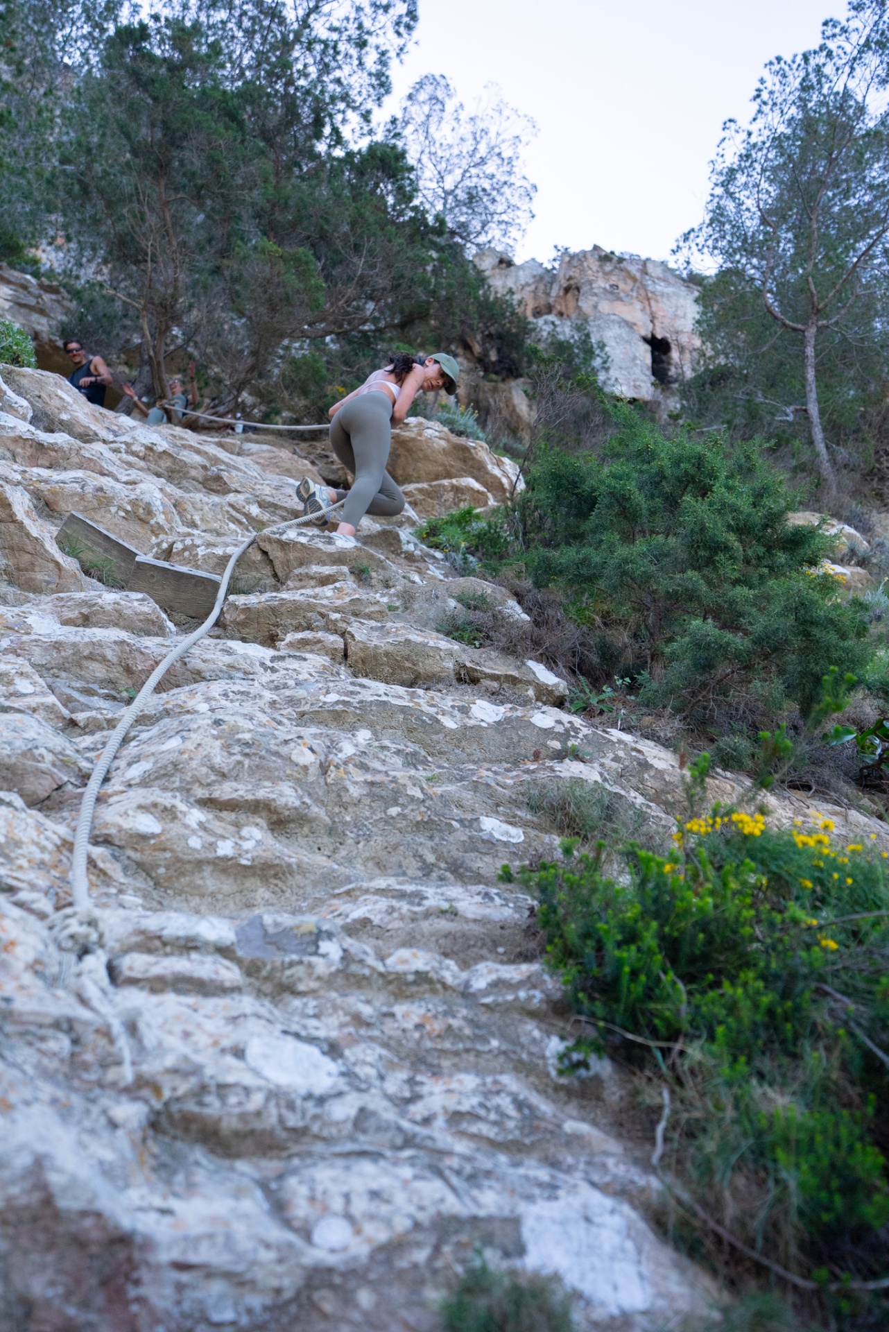 Barranco, rope climb on the rocky slope