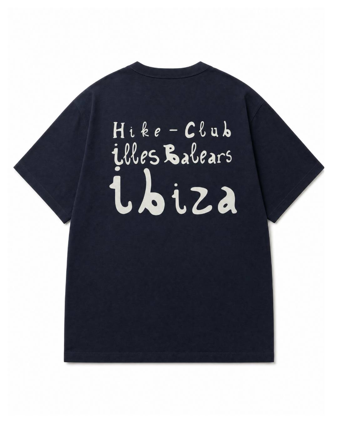 Navy Hike Club Ibiza T-shirt, back print