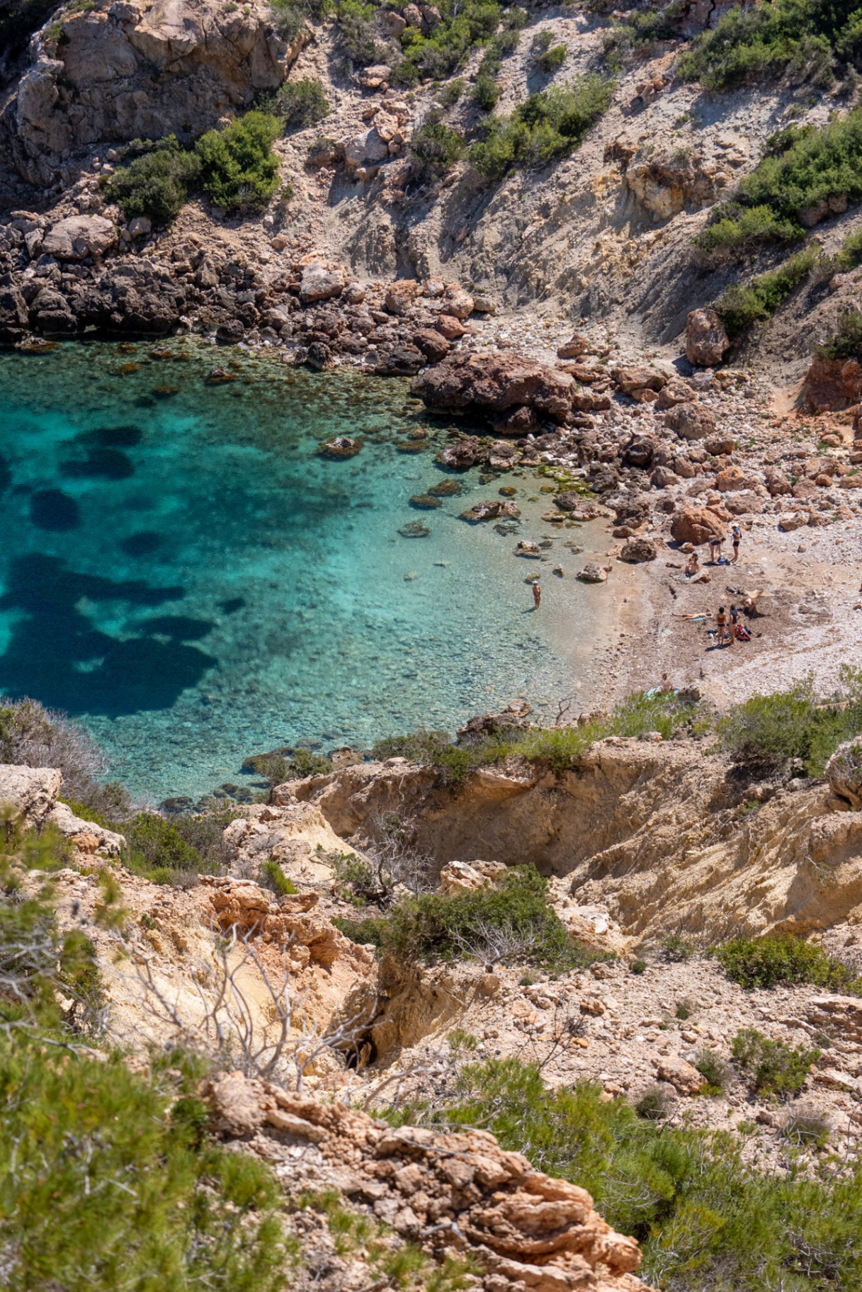 Sa Cala, turquoise cove from above