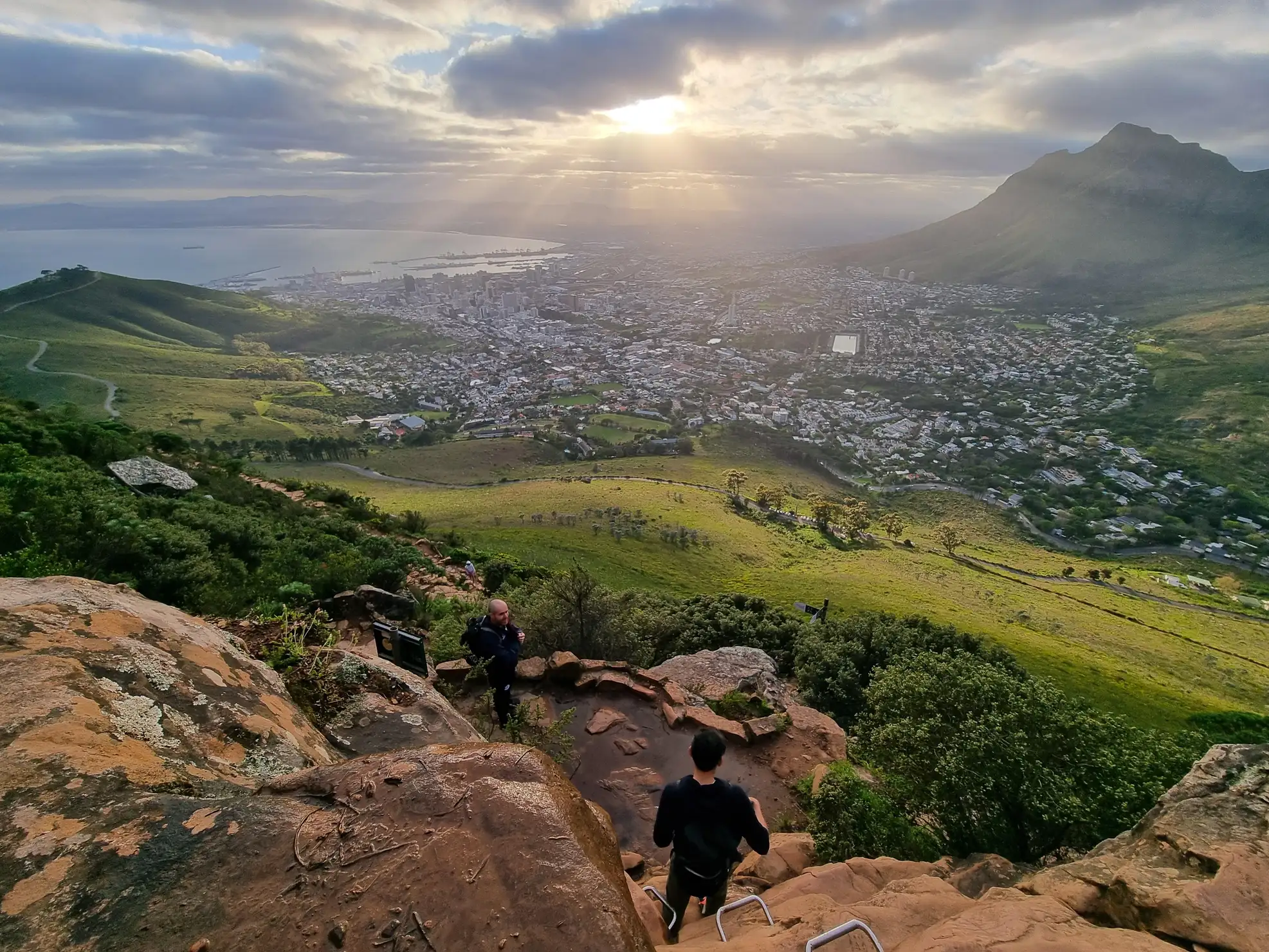 Looking down to the city bowl from the descent