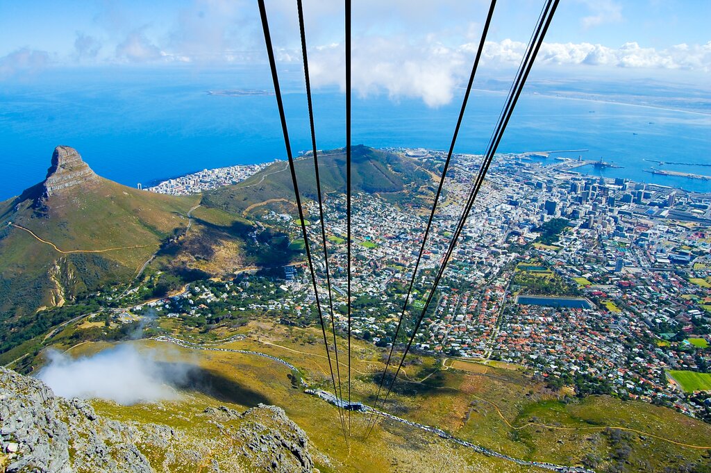 View of Cape Town and Lion's Head from the cable car